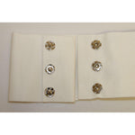 Dolce & Gabbana White Crystal Brass Wide Waist Runway Belt Belt