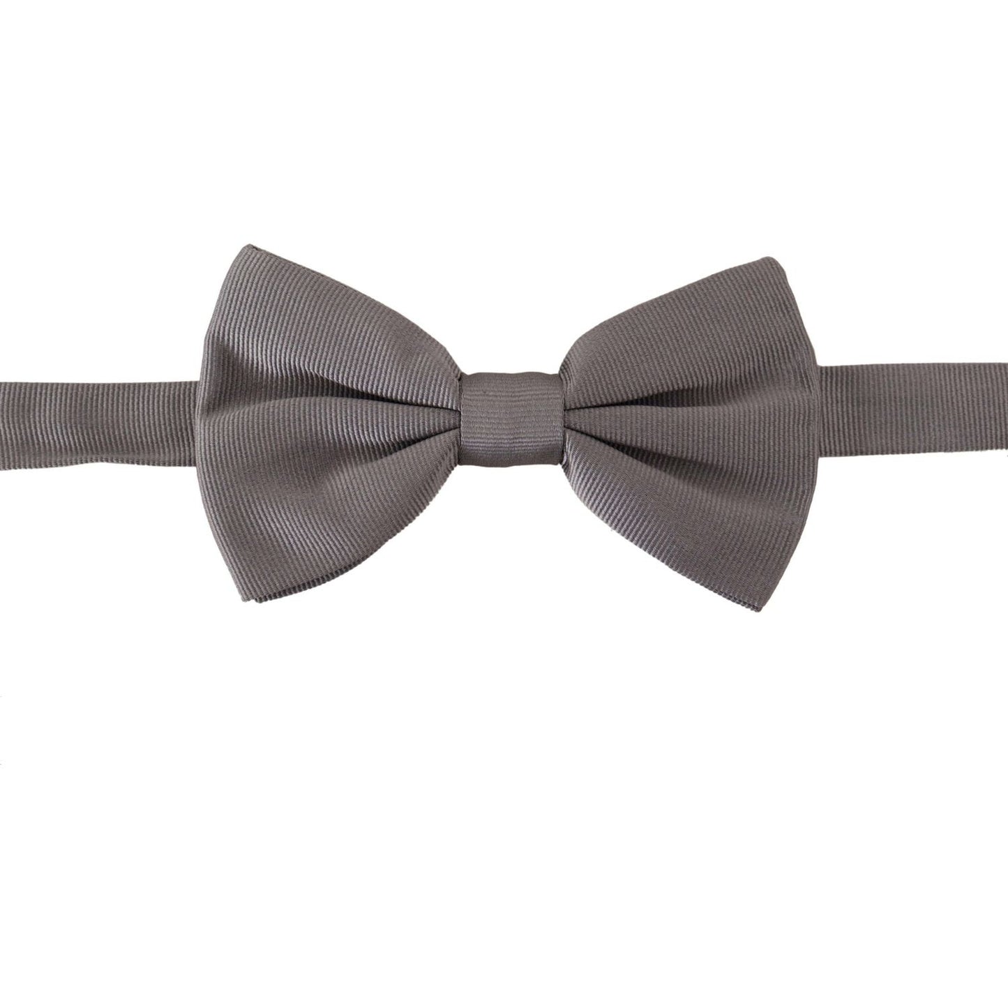 Dolce & Gabbana Gray 100% Silk Adjustable Neck Papillon Tie
