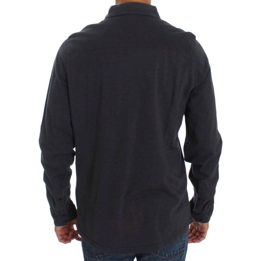 Alpha Massimo Rebecchi Sleek Gray Casual Cotton Shirt Alpha Massimo Rebecchi Dark Slate Gray