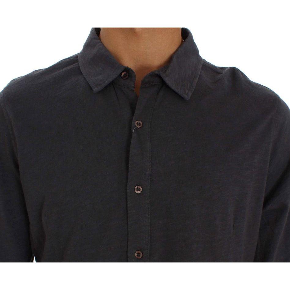 Alpha Massimo Rebecchi Sleek Gray Casual Cotton Shirt Alpha Massimo Rebecchi Dark Slate Gray