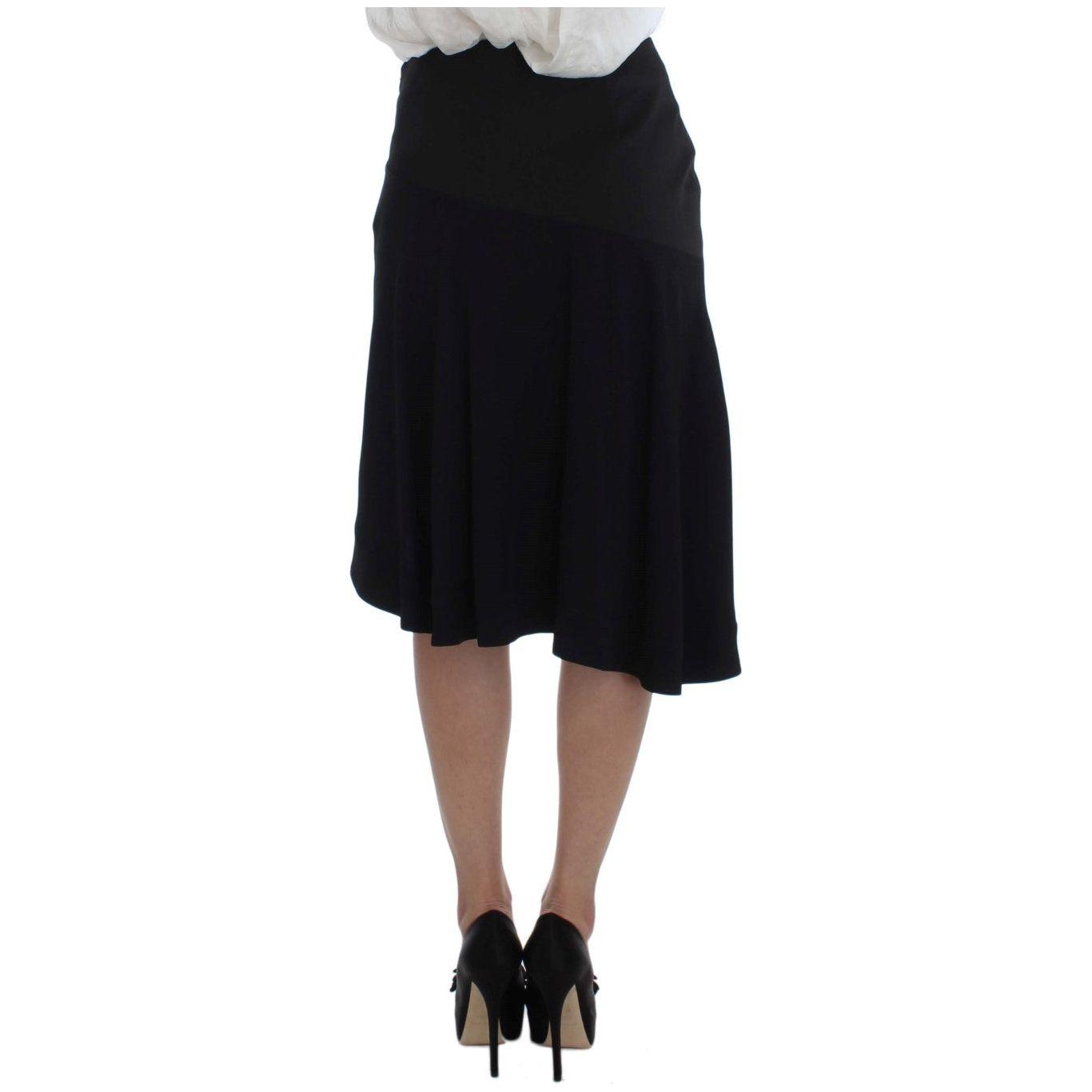 Exte Elegant Two-Piece Skirt Suit in Black & Blue Skirt Suit Exte Rosy Brown