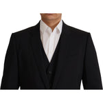 Dolce & Gabbana Black Jacket Vest 2 Piece MARTINI Blazer