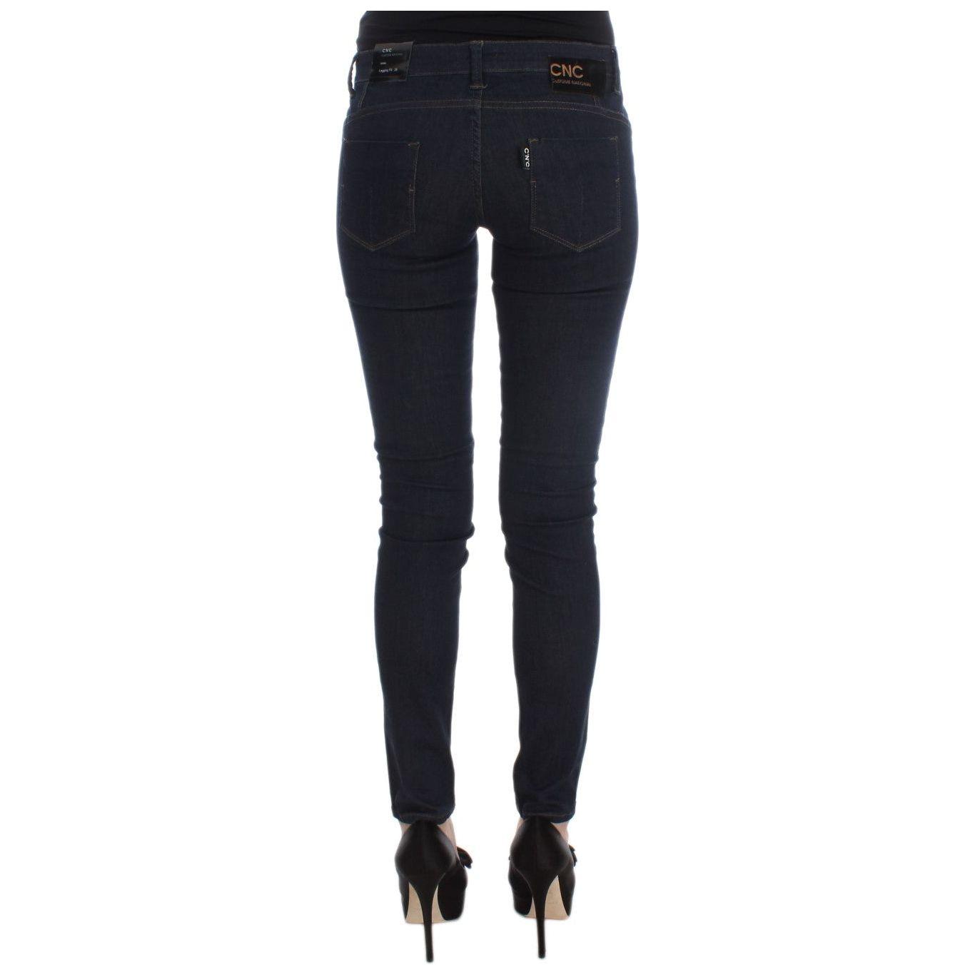 Costume National Blue Cotton Blend Slim Fit Jeans Jeans & Pants