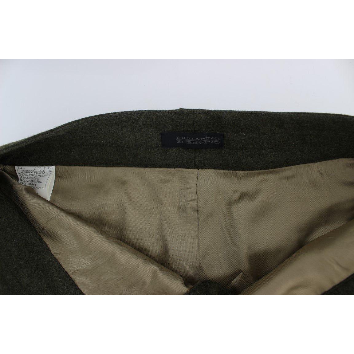 Ermanno Scervino Green Wool Blend Loose Fit Cargo Pants SIG30296-3