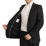 Dolce & Gabbana Black Brocade Formal 2 Piece MARTINI Suit