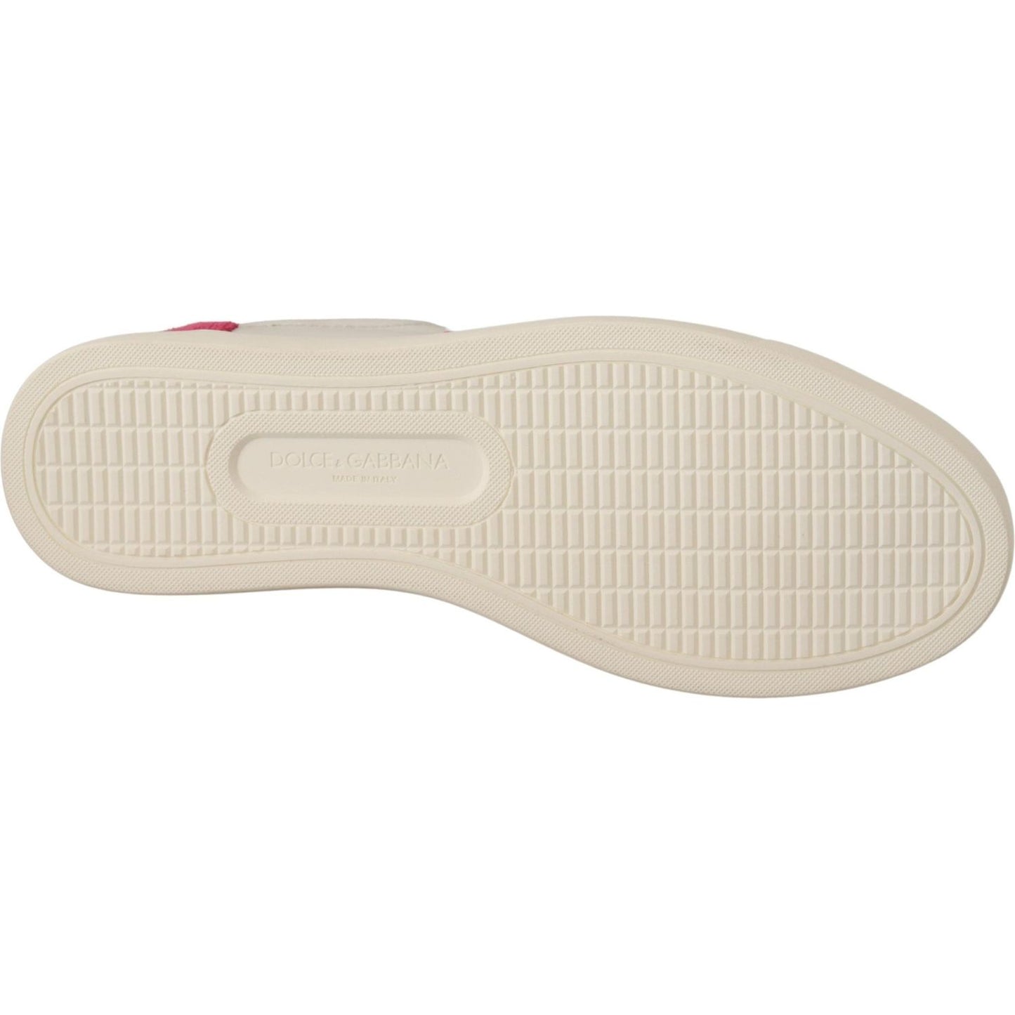 Dolce & Gabbana Elegant White Leather Low-Top Sneakers Dolce & Gabbana Light Gray