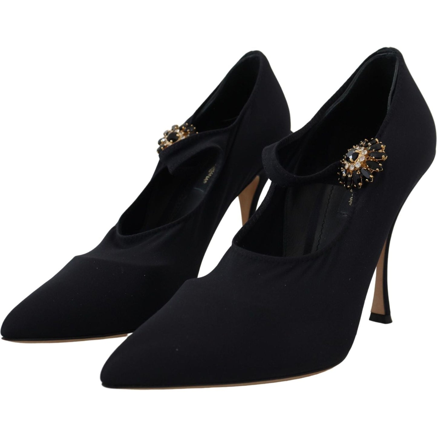 Dolce & Gabbana Chic Black Mary Jane Sock Pumps with Crystals Dolce & Gabbana Black