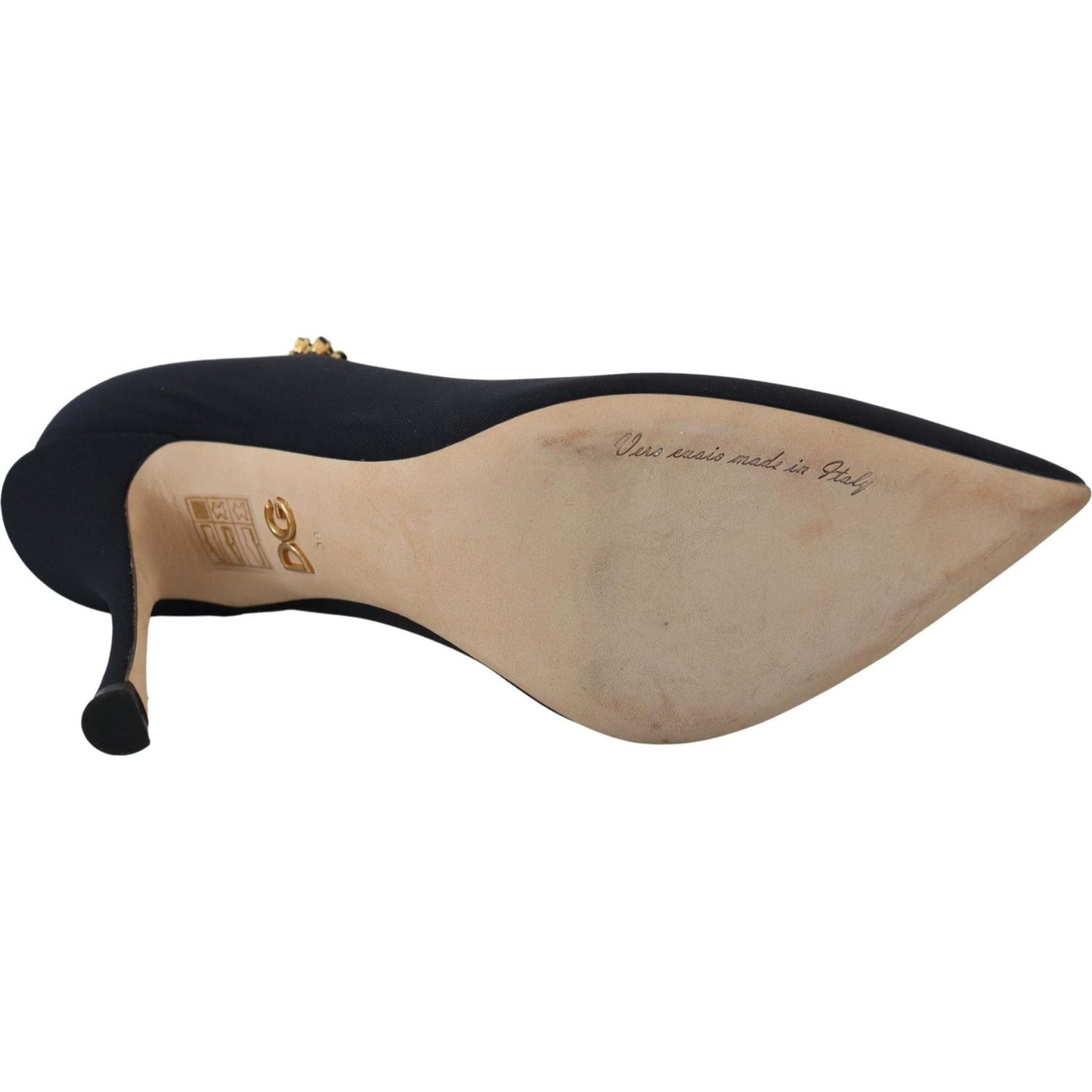 Dolce & Gabbana Chic Black Mary Jane Sock Pumps with Crystals Dolce & Gabbana Rosy Brown