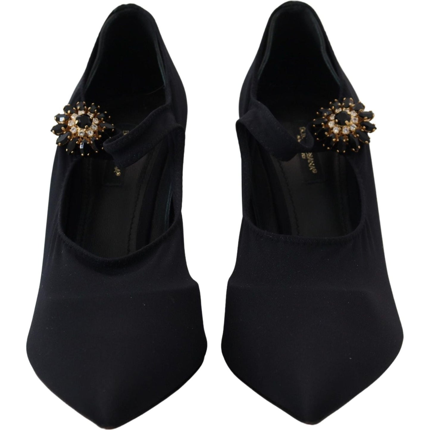 Dolce & Gabbana Chic Black Mary Jane Sock Pumps with Crystals Dolce & Gabbana Black