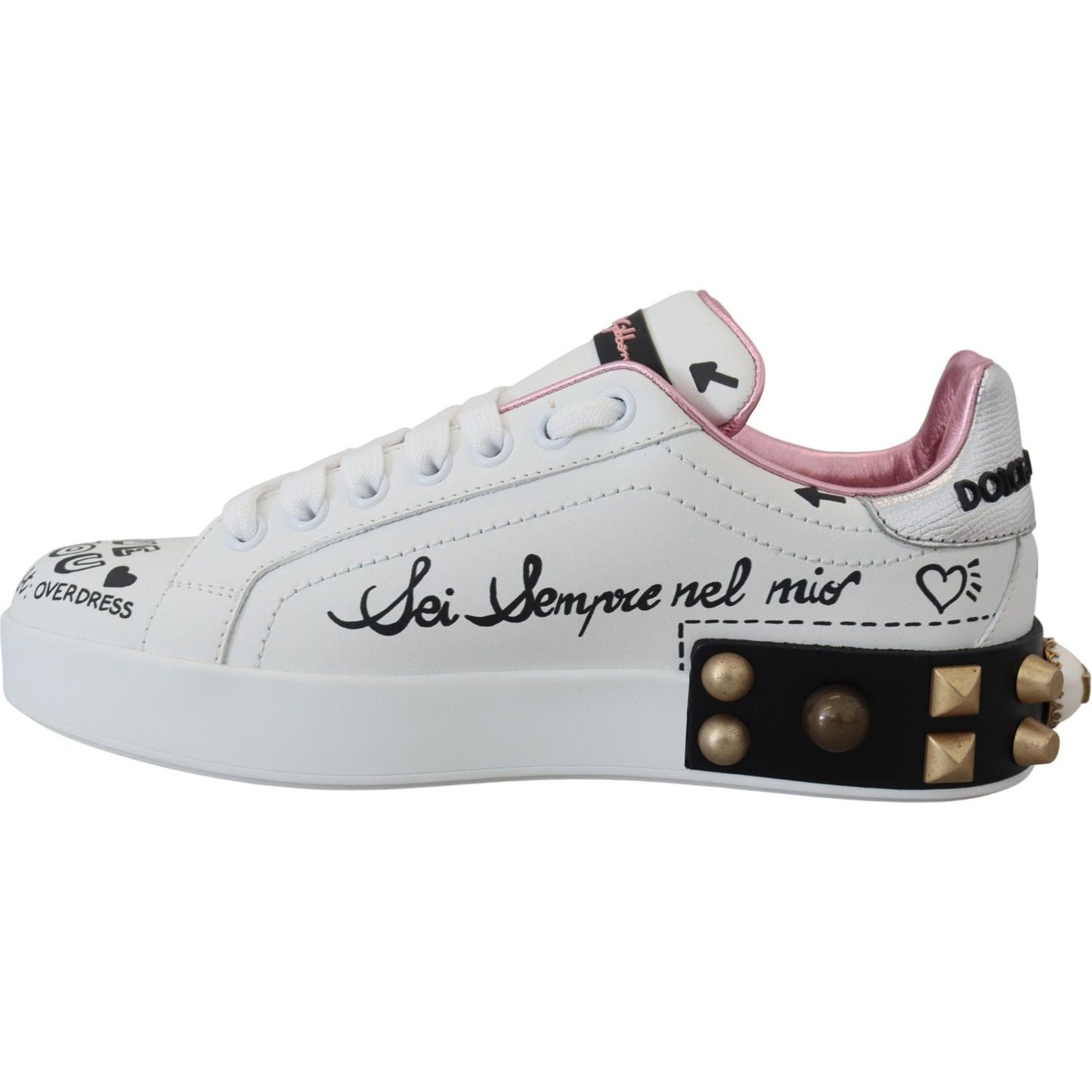 Dolce & Gabbana Queen Crown Chic Leather Sneakers Dolce & Gabbana Gray