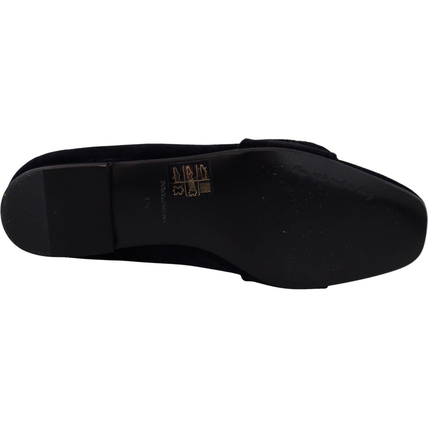 Dolce & Gabbana Chic Velvet Crystal-Embellished Loafers Dolce & Gabbana Black