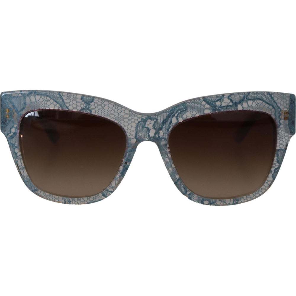 Dolce & Gabbana Blue Lace Acetate Rectangle DG4231 Shades Sunglasses
