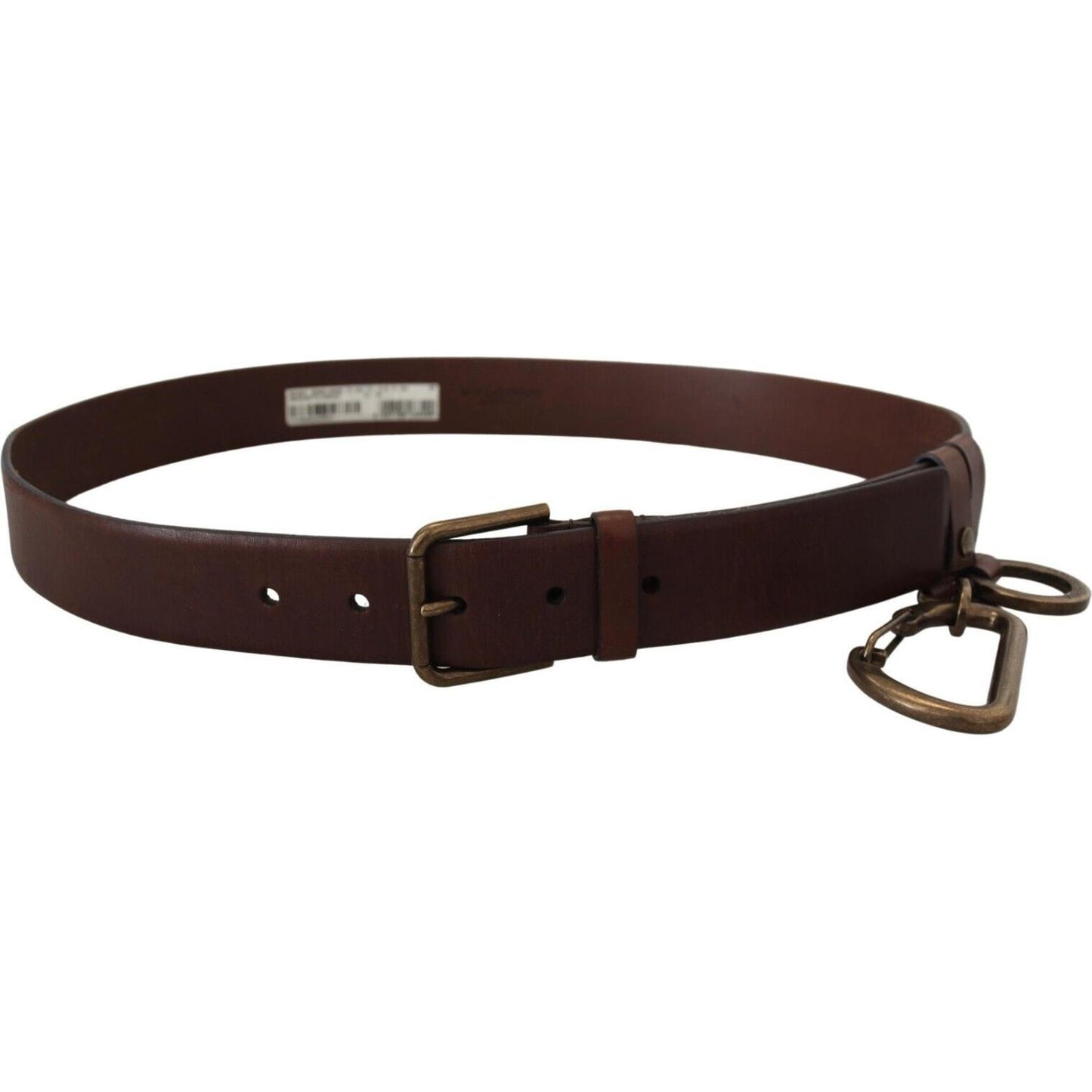 Dolce & Gabbana Elegant Brown Leather Belt with Metal Buckle Dolce & Gabbana Dark Slate Gray