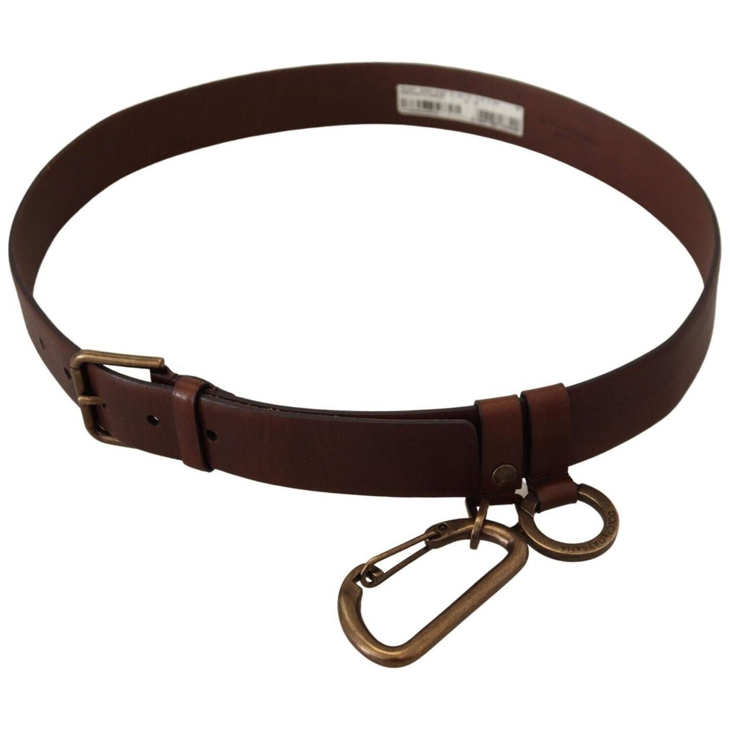 Dolce & Gabbana Elegant Brown Leather Belt with Metal Buckle Dolce & Gabbana Dark Slate Gray