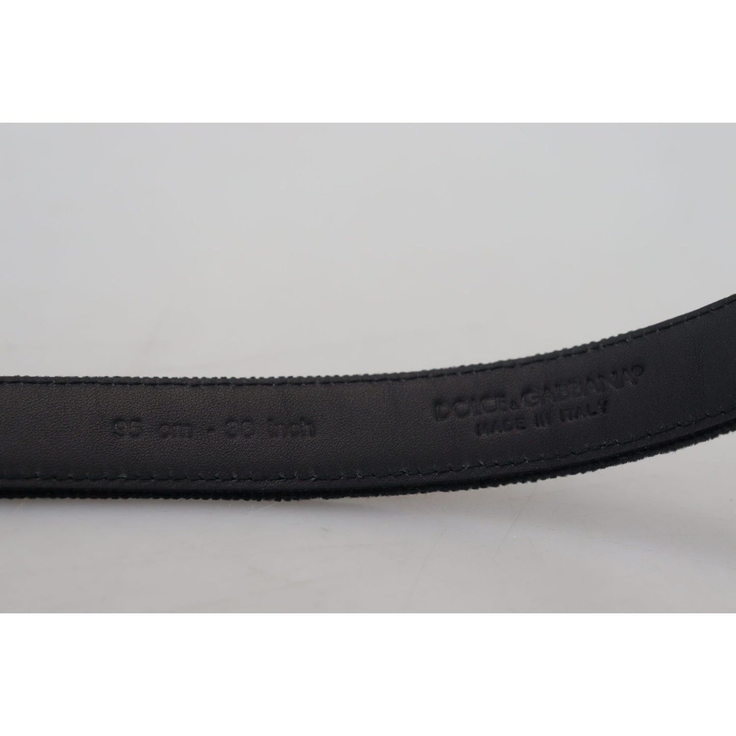 Dolce & Gabbana Elegant Black Leather Belt Dolce & Gabbana Gray