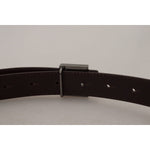 Dolce & Gabbana Gold Leather Silver Square Metal Buckle Belt BEL8975 - 36