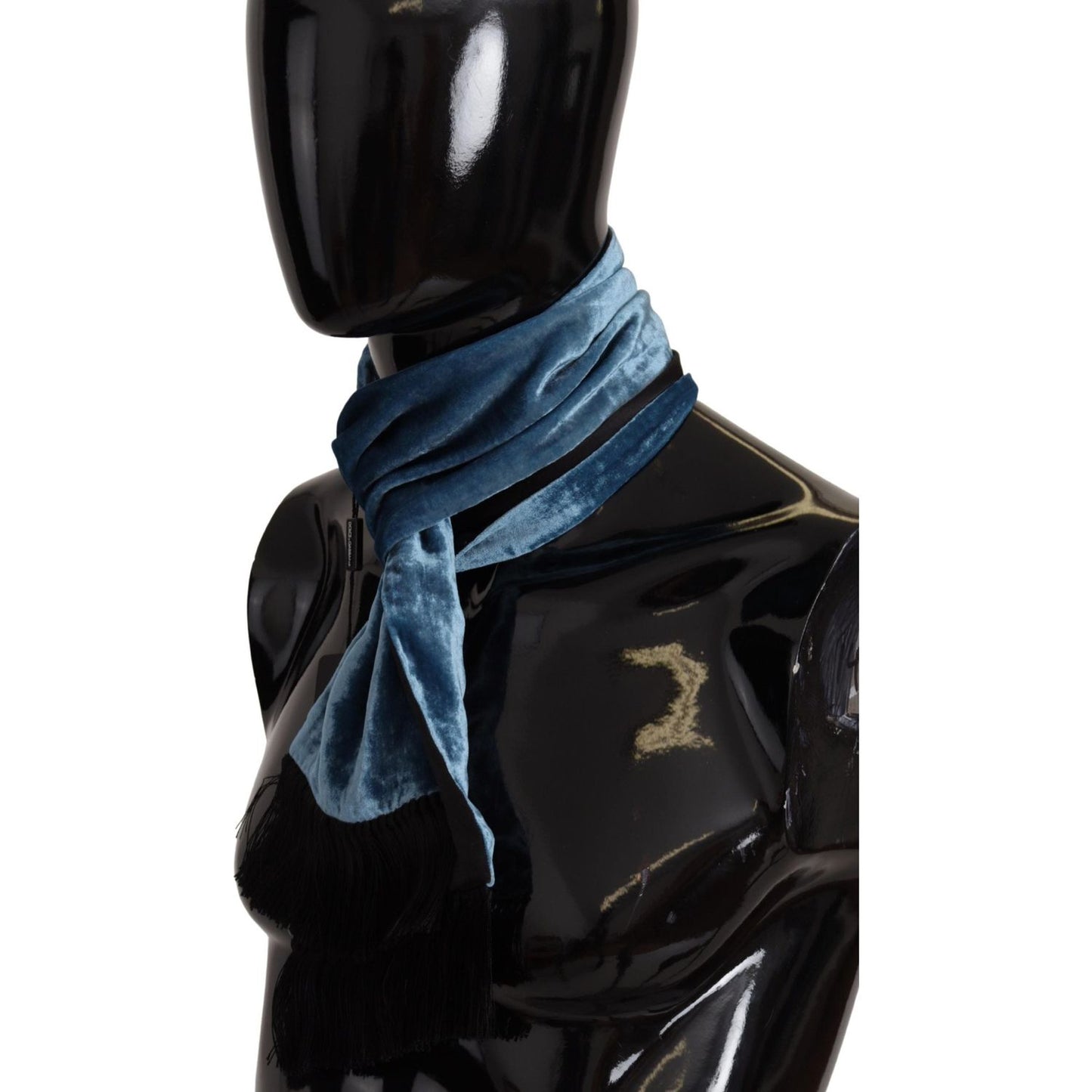 Dolce & Gabbana Elegant Silk Men's Scarf in Regal Blue Dolce & Gabbana Black