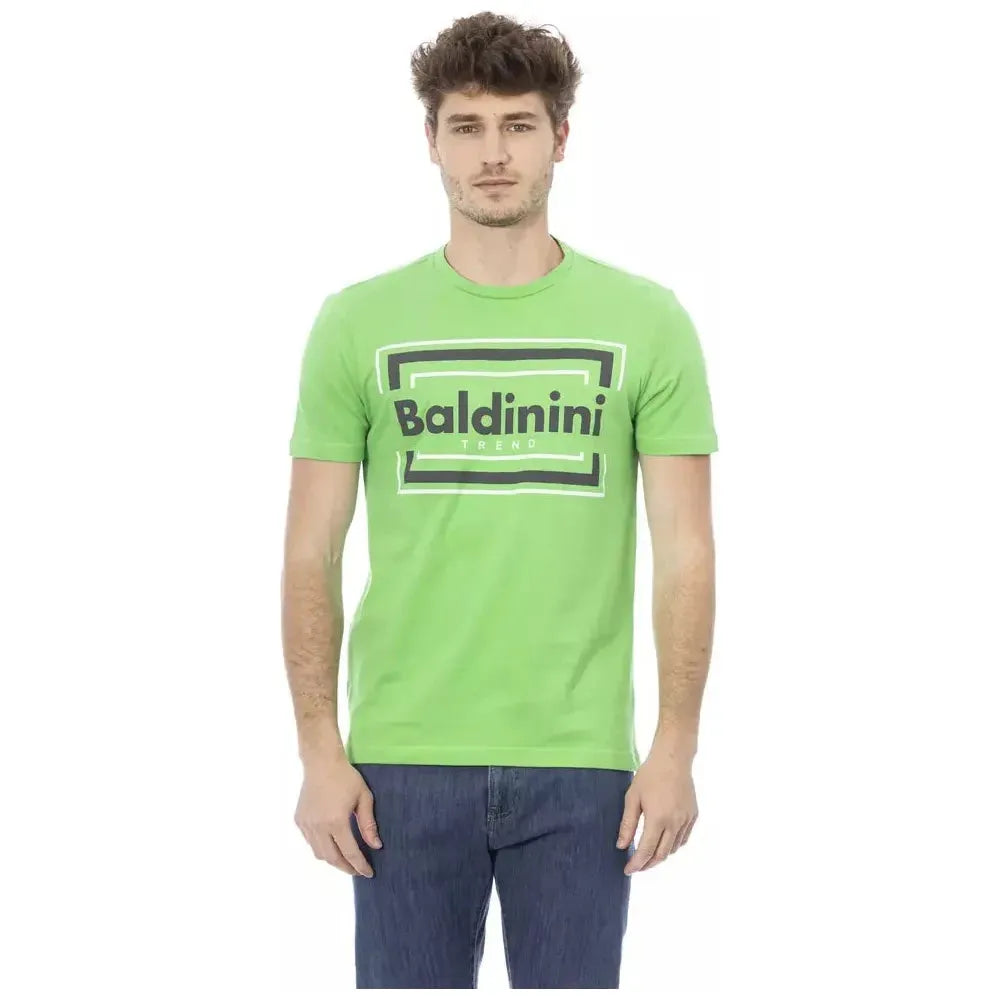 Baldinini Trend Green Cotton Men T-Shirt Baldinini Trend Dark Sea Green