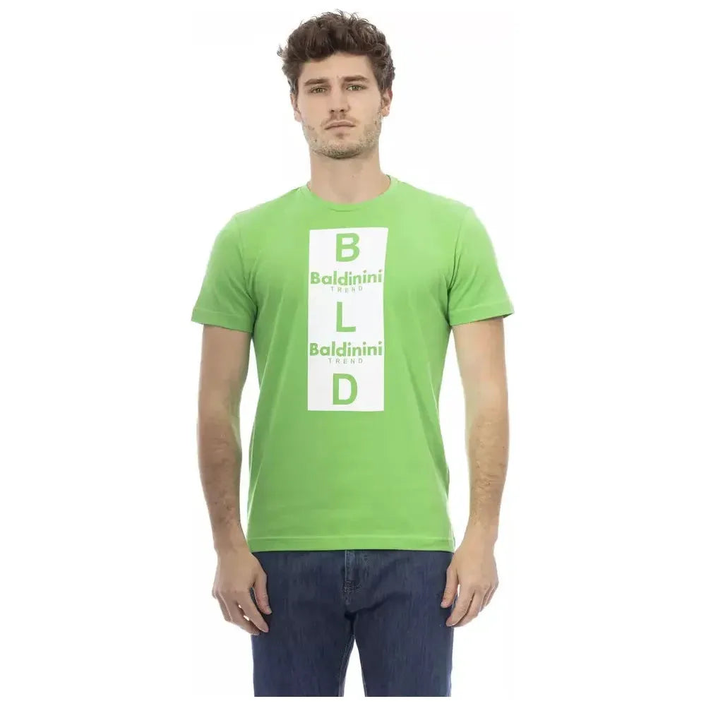 Baldinini Trend Green Cotton Men T-Shirt Baldinini Trend Dark Sea Green
