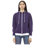 Baldinini Trend Purple Cotton Women Sweater with Adjustable Hood BA-23101-XL