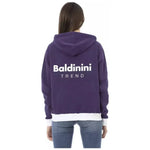 Baldinini Trend Purple Cotton Women Sweater with Adjustable Hood BA-23101-XL