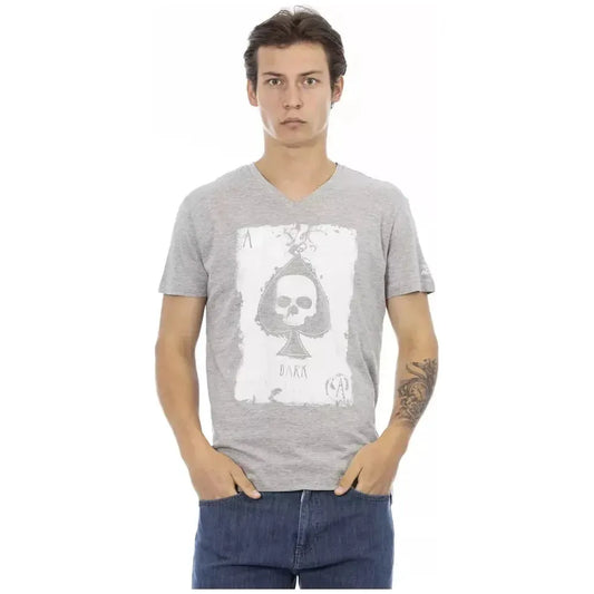 Trussardi Action Gray Cotton Men T-Shirt