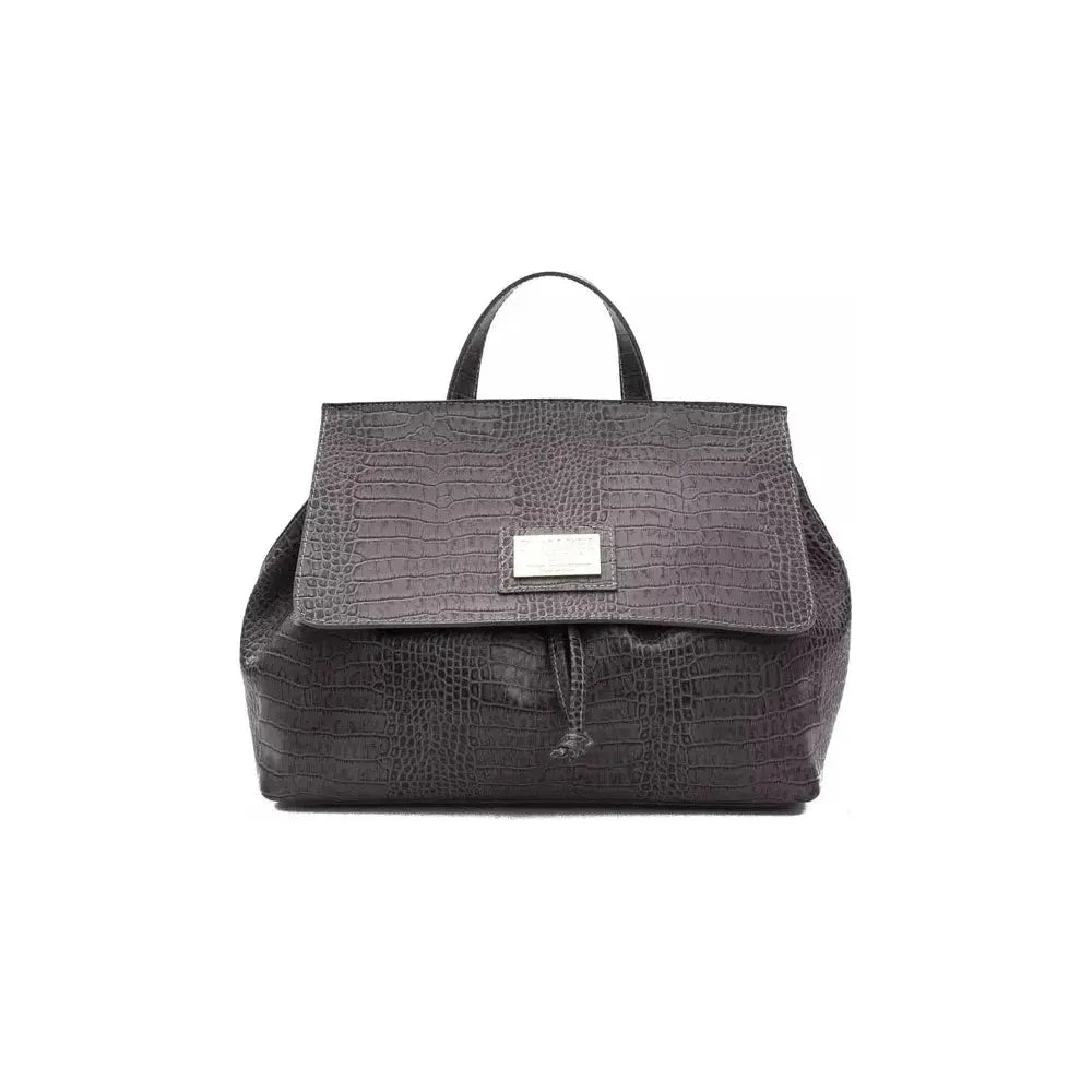 Pompei Donatella Gray Leather Women Shoulder Bag PO-5825