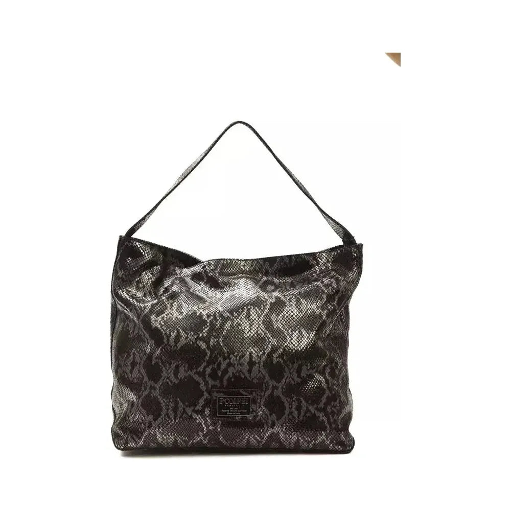 Pompei Donatella Gray Leather Women Shoulder Bag PO-5787