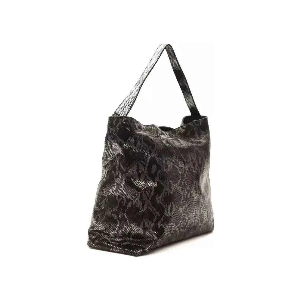 Pompei Donatella Gray Leather Women Shoulder Bag PO-5787