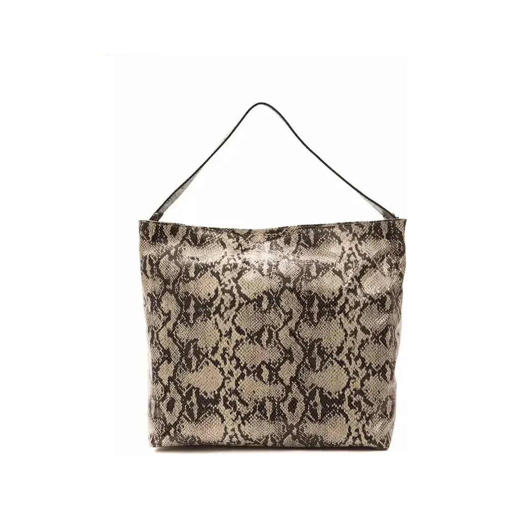 Pompei Donatella Gray Leather Women Shoulder Bag PO-5785