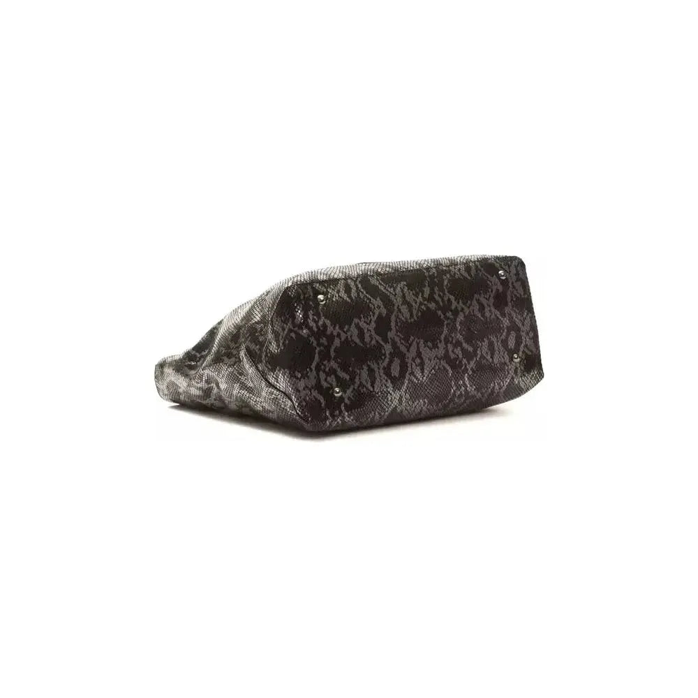 Pompei Donatella Gray Leather Women Shoulder Bag PO-5787