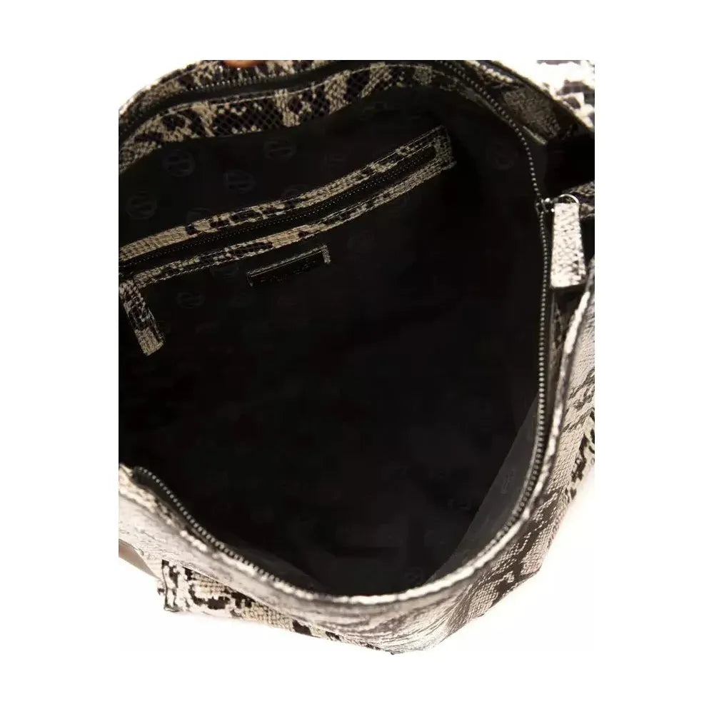 Pompei Donatella Gray Leather Women Shoulder Bag PO-5785