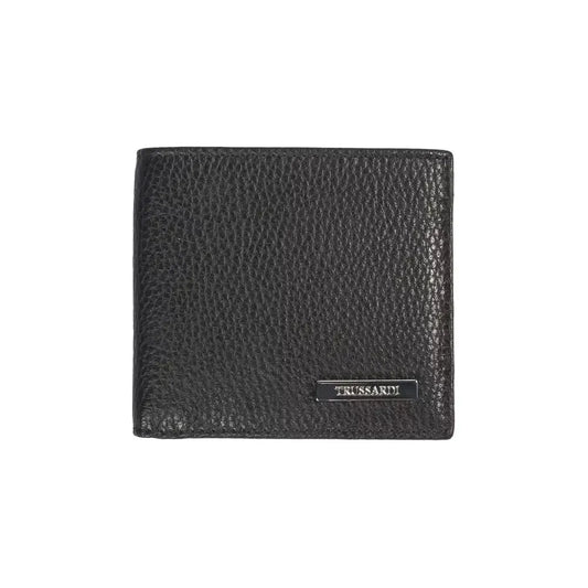 Trussardi Black Leather Men Wallet