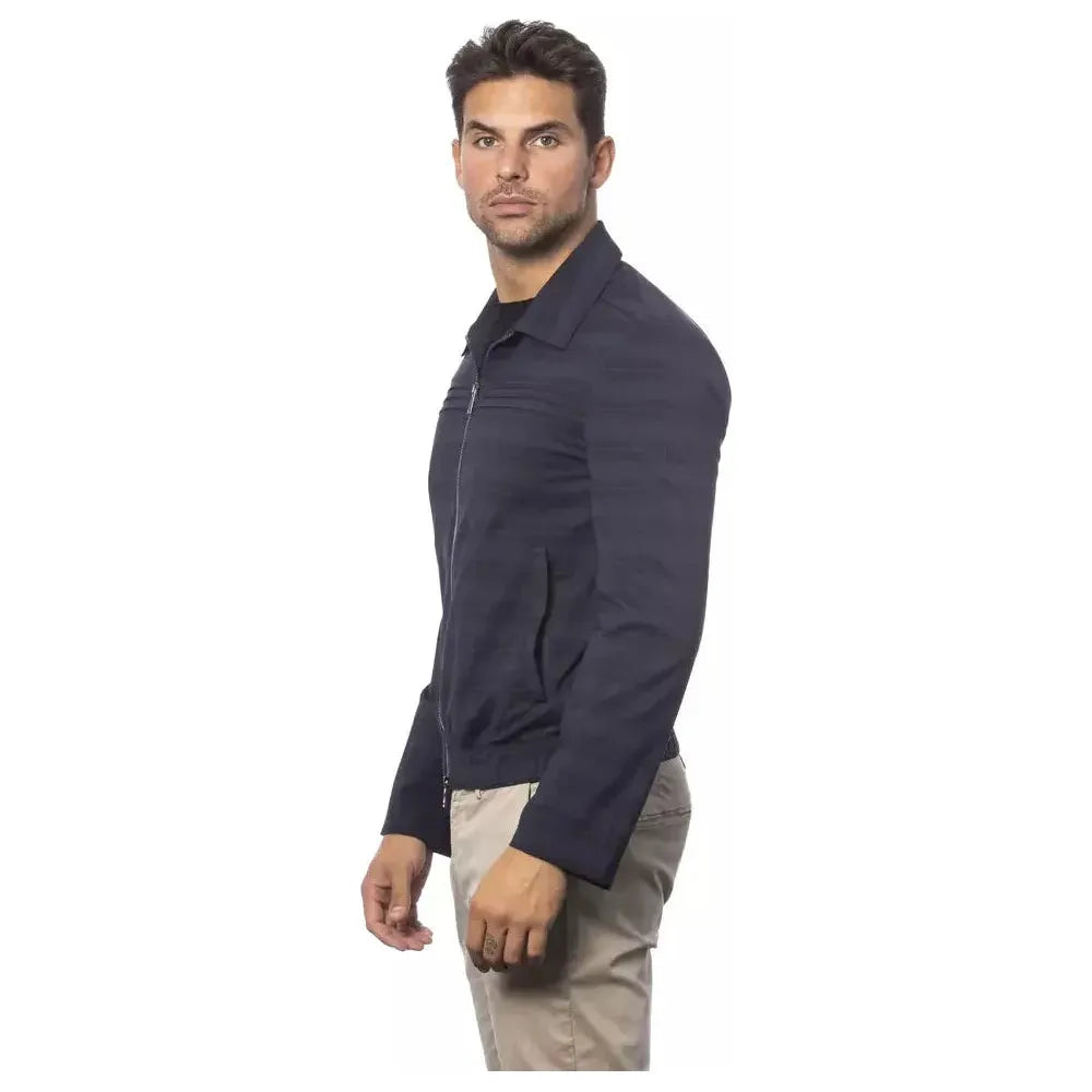 Verri Blue Wool Men Bomber Jacket Coats & Jackets