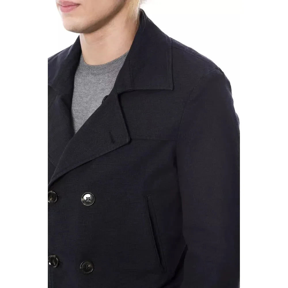 Verri Elegant Double Breasted Blue Blazer Verri Dark Slate Gray
