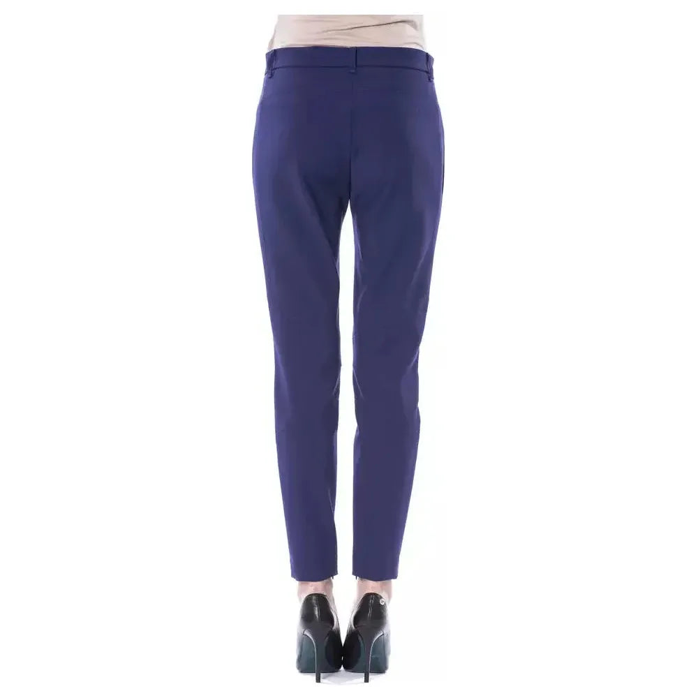 BYBLOS Blue Polyester Women's Slim-Fit Pant