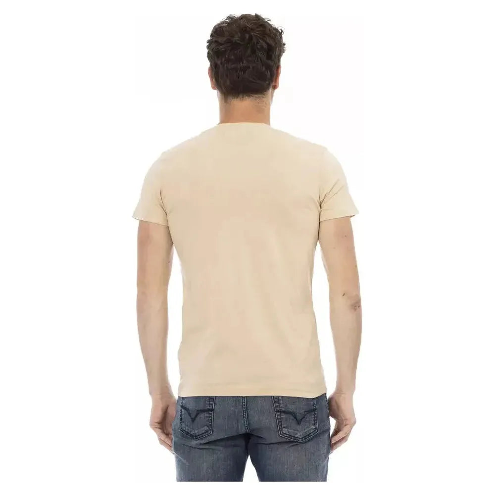 Trussardi Action Beige Cotton Men T-Shirt Trussardi Action Wheat