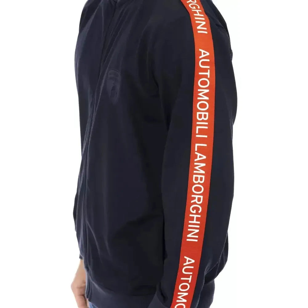 Automobili Lamborghini Blue Polyester Men Sweatshirt