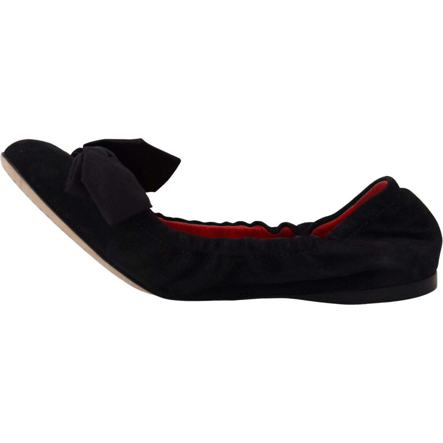 Dolce & Gabbana Elegant Black Suede Ballet Flats Dolce & Gabbana Black
