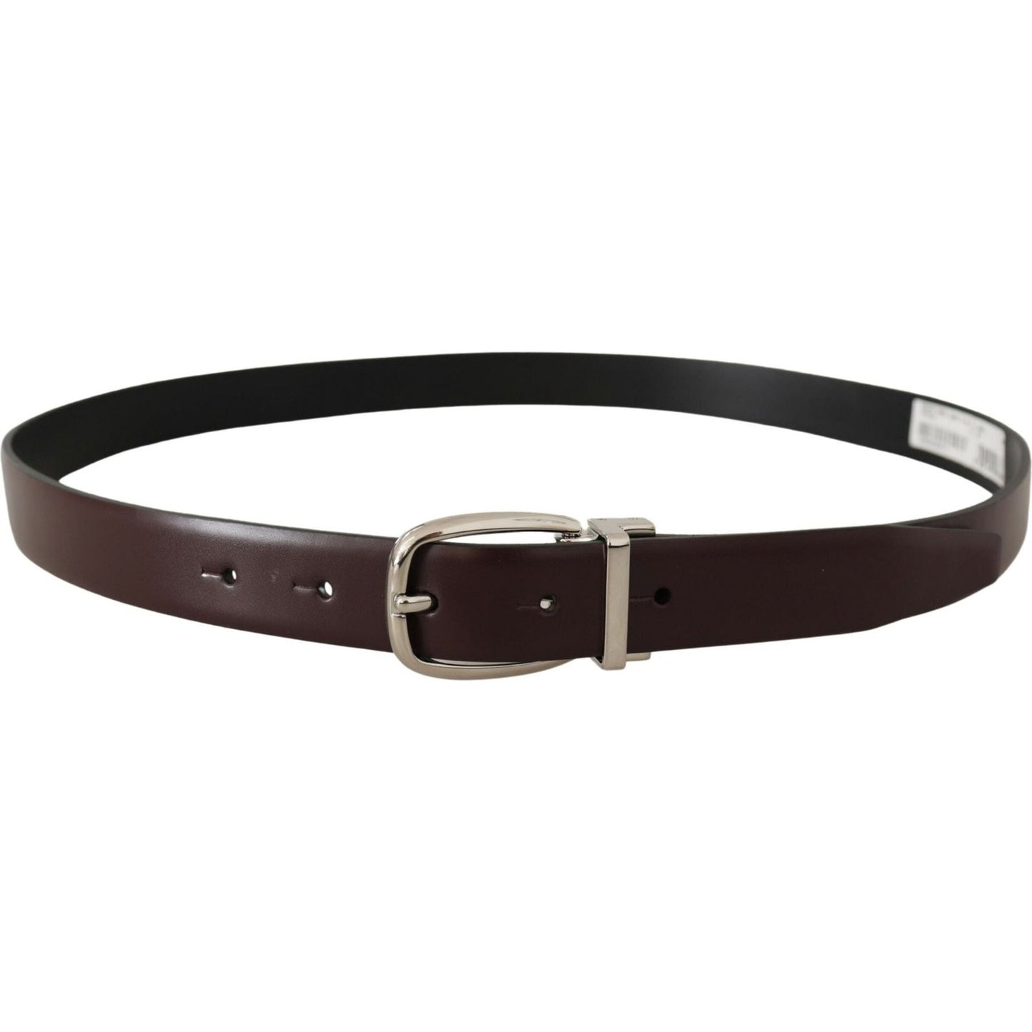 Dolce & Gabbana Elegant Leather Belt with Silver Metal Buckle Dolce & Gabbana Dark Slate Gray
