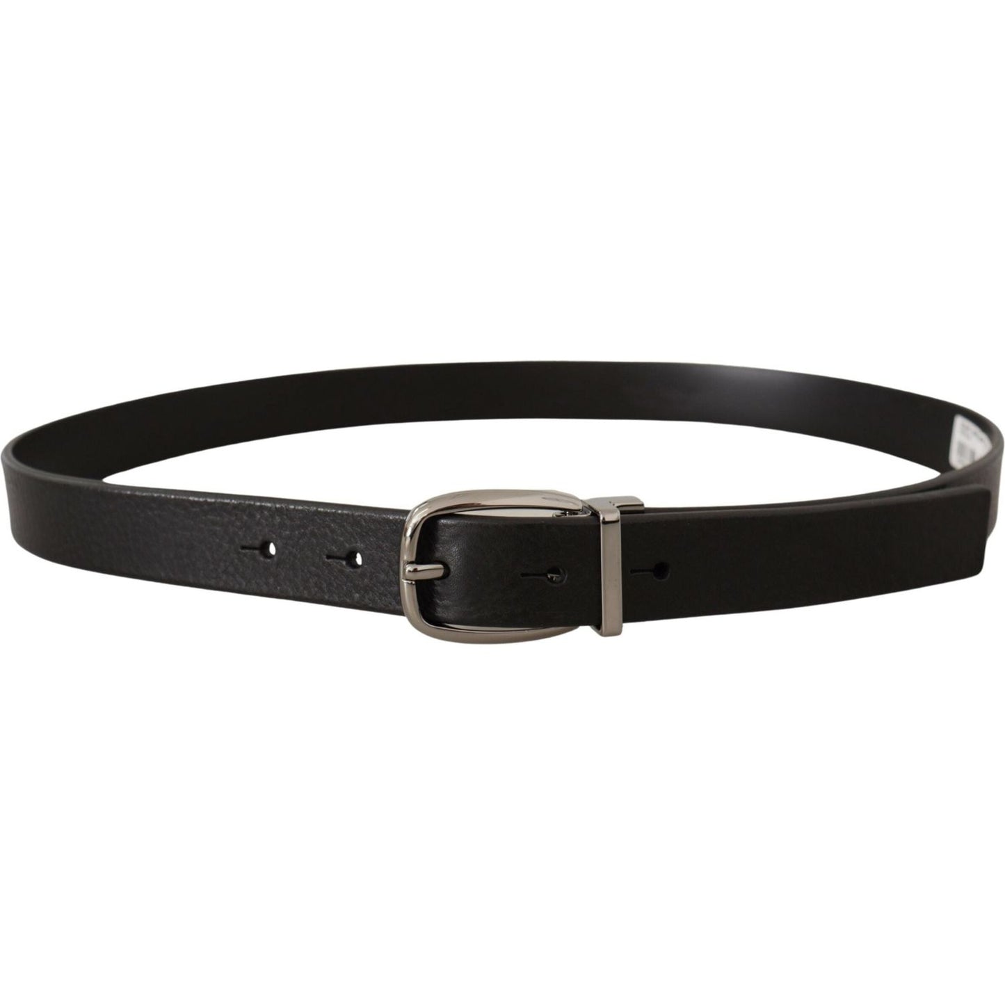 Dolce & Gabbana Elegant Black Leather Belt with Metal Buckle Dolce & Gabbana Black