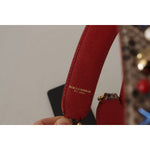 Dolce & Gabbana Brown Python Leather Studded Shoulder Strap