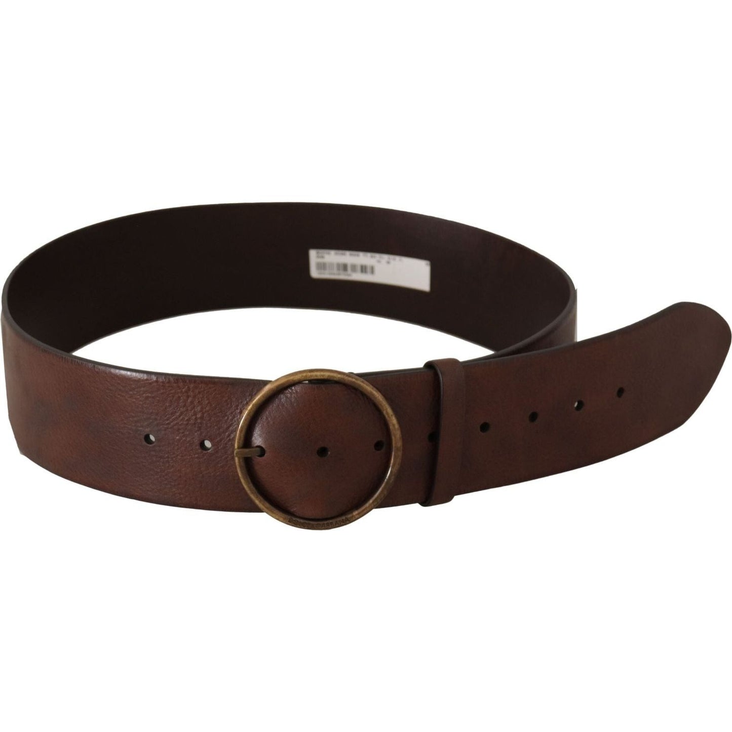 Dolce & Gabbana Elegant Leather Belt with Engraved Buckle Dolce & Gabbana Dark Slate Gray