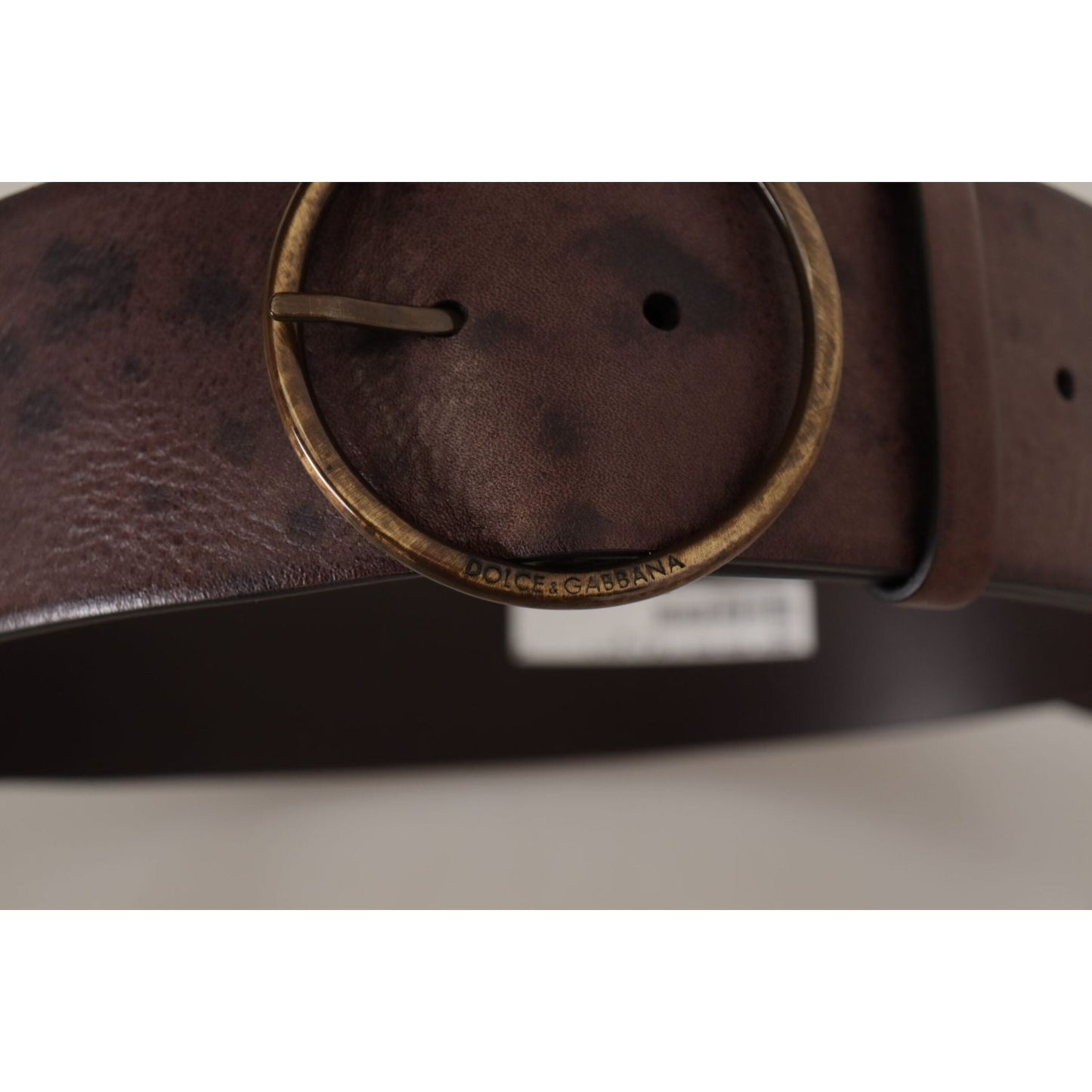 Dolce & Gabbana Elegant Dark Brown Leather Belt with Logo Buckle Dolce & Gabbana Dark Slate Gray