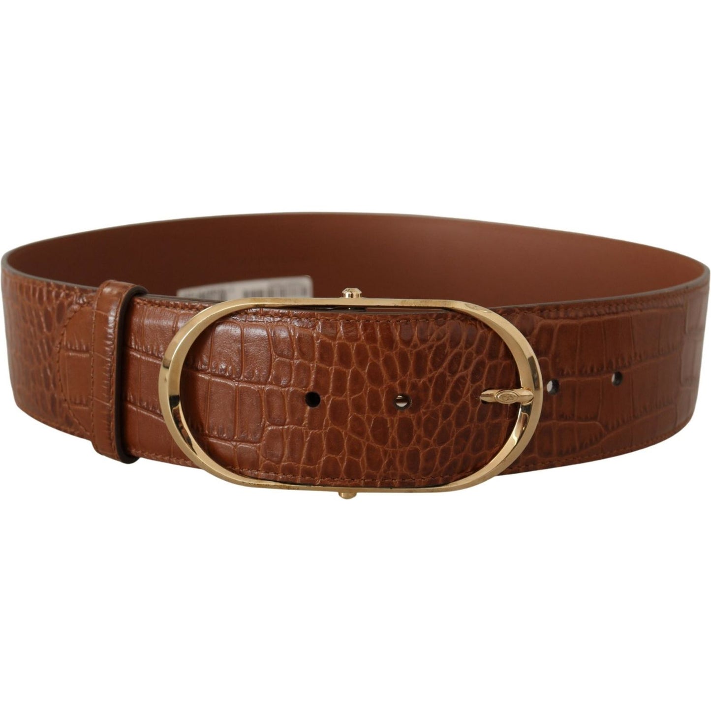 Dolce & Gabbana Enchanting Engraved Logo Leather Belt Dolce & Gabbana Saddle Brown