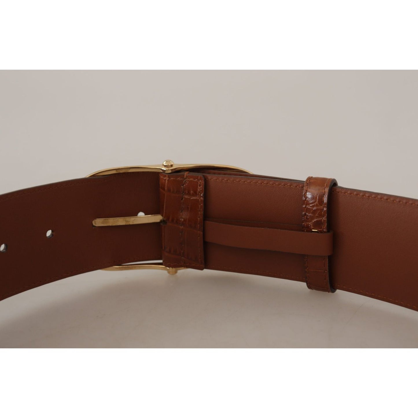 Dolce & Gabbana Enchanting Engraved Logo Leather Belt Dolce & Gabbana Dark Gray