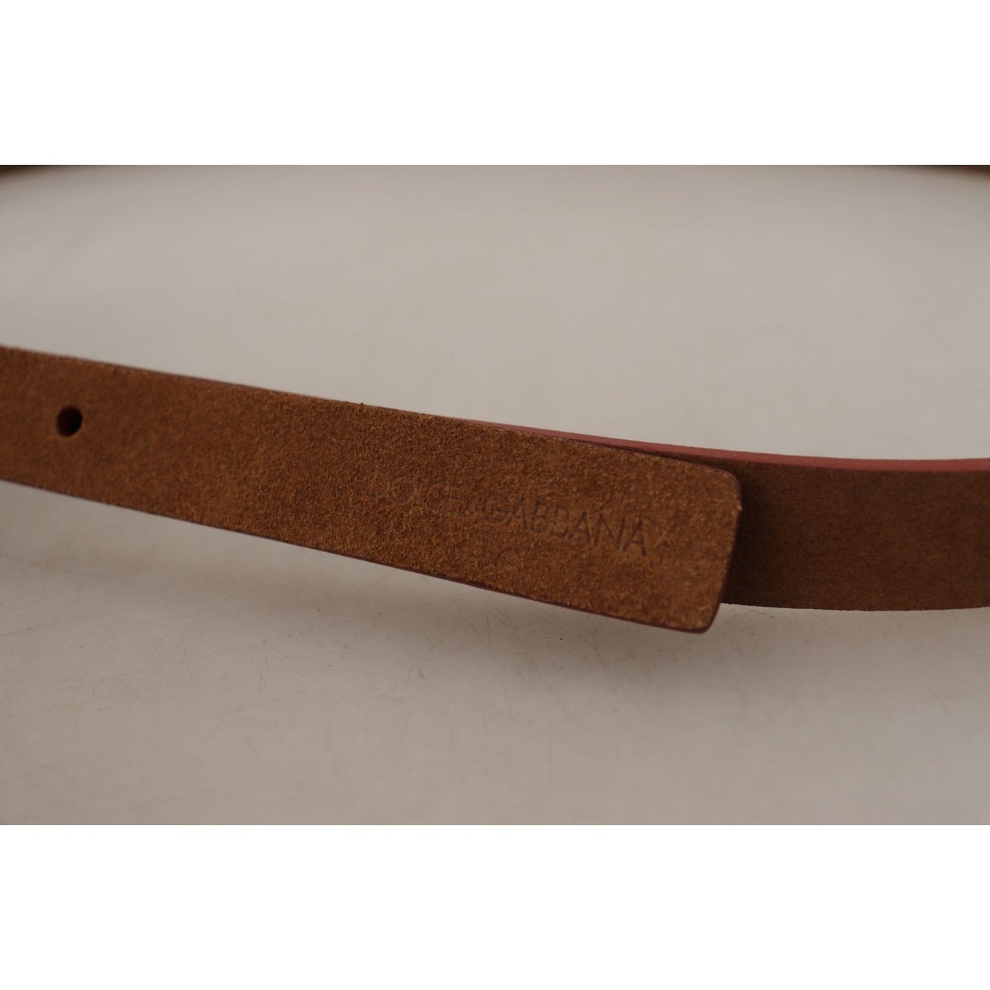 Dolce & Gabbana Chic Suede Belt with Logo Engraved Buckle Dolce & Gabbana Rosy Brown