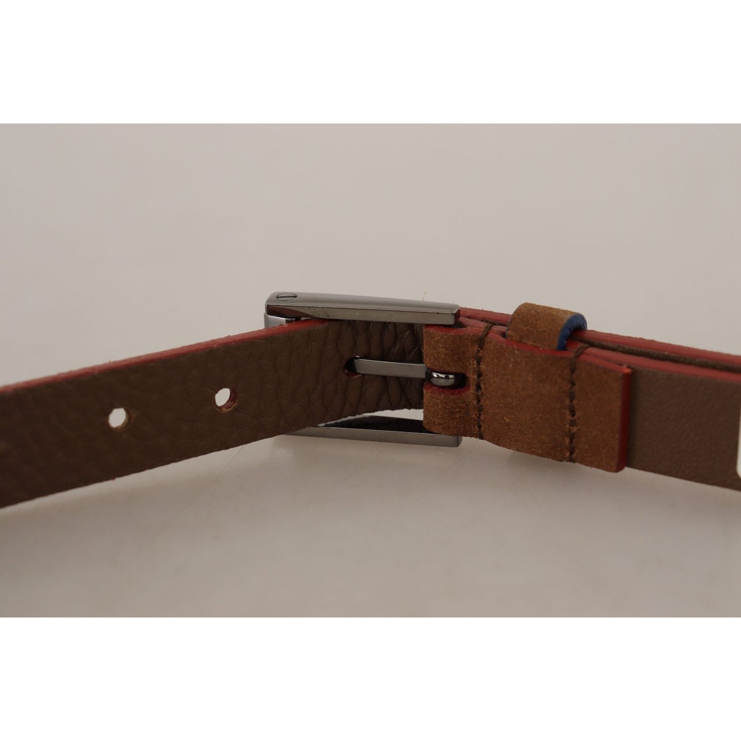Dolce & Gabbana Chic Suede Belt with Logo Engraved Buckle Dolce & Gabbana Dark Gray