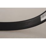 Dolce & Gabbana Brown Leather Leopard Print Bronze Metal Buckle Belt