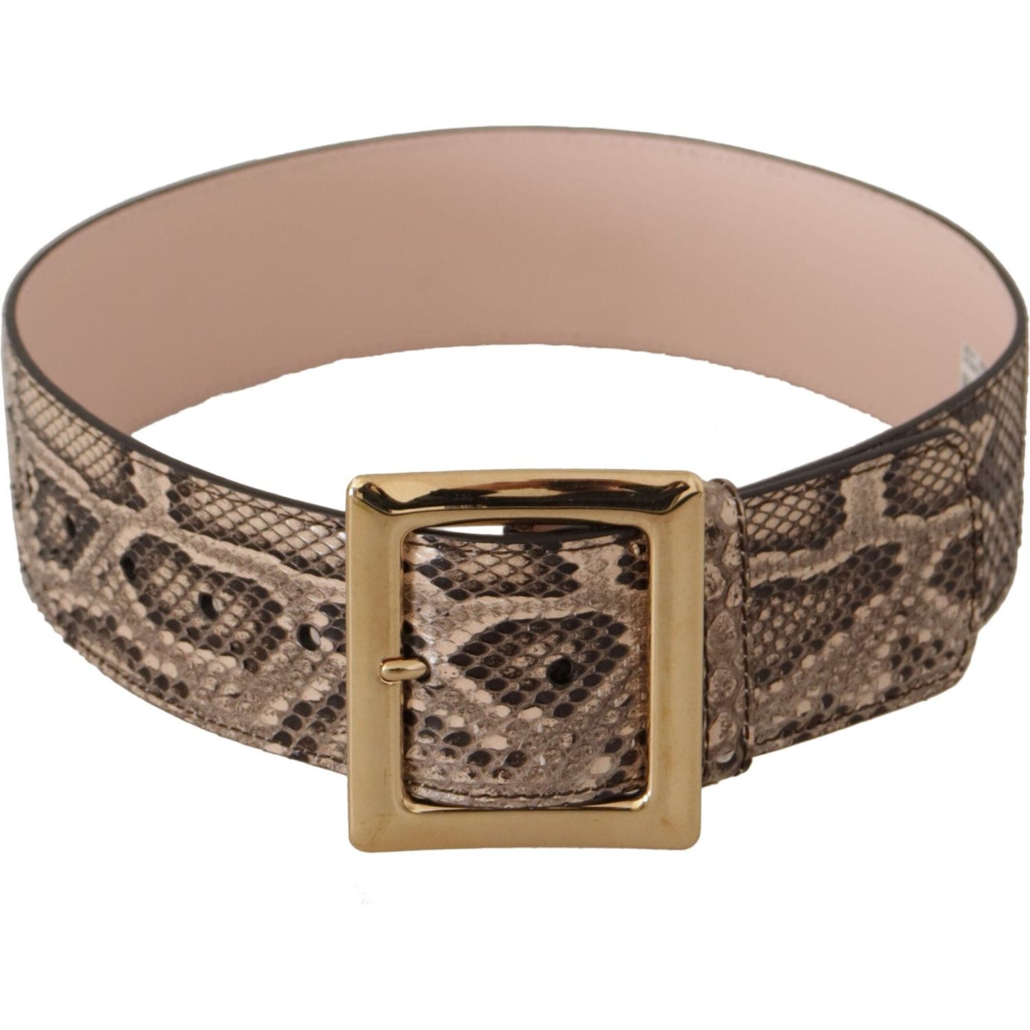 Dolce & Gabbana Elegant Leather Belt with Logo Buckle Dolce & Gabbana Rosy Brown